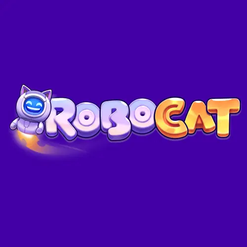 RoboCat-kasinon logo nopean mobiilipelaamisen kortissa